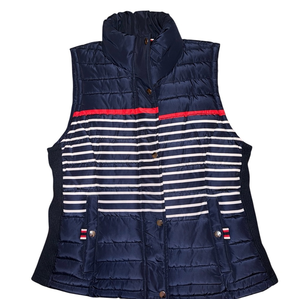 Tommy Hilfiger Navy Striped Puffer Vest